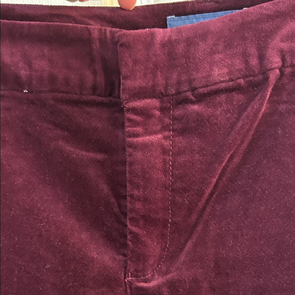 Old Navy Women's Burgundy Velvet Skinny Pants - Picture 3 of 5